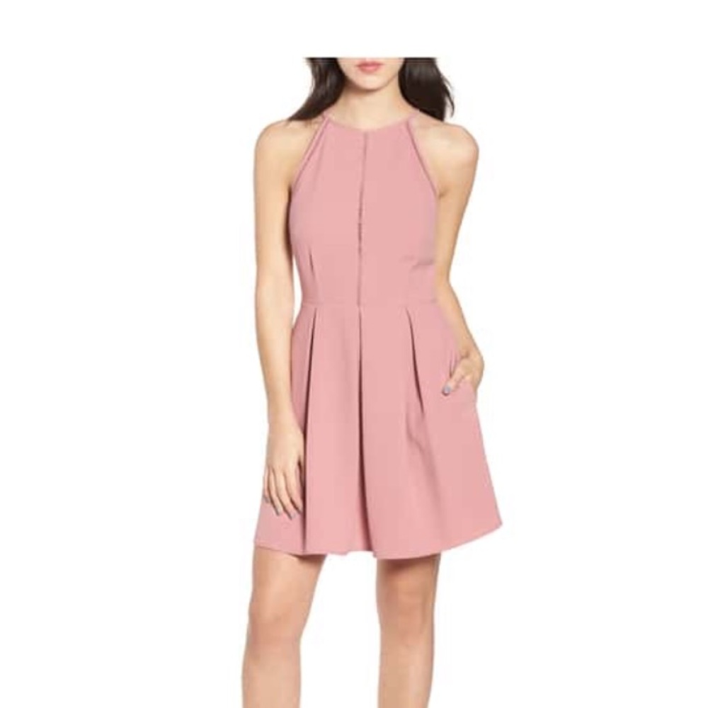Speechless Lace inset fit & flare dress